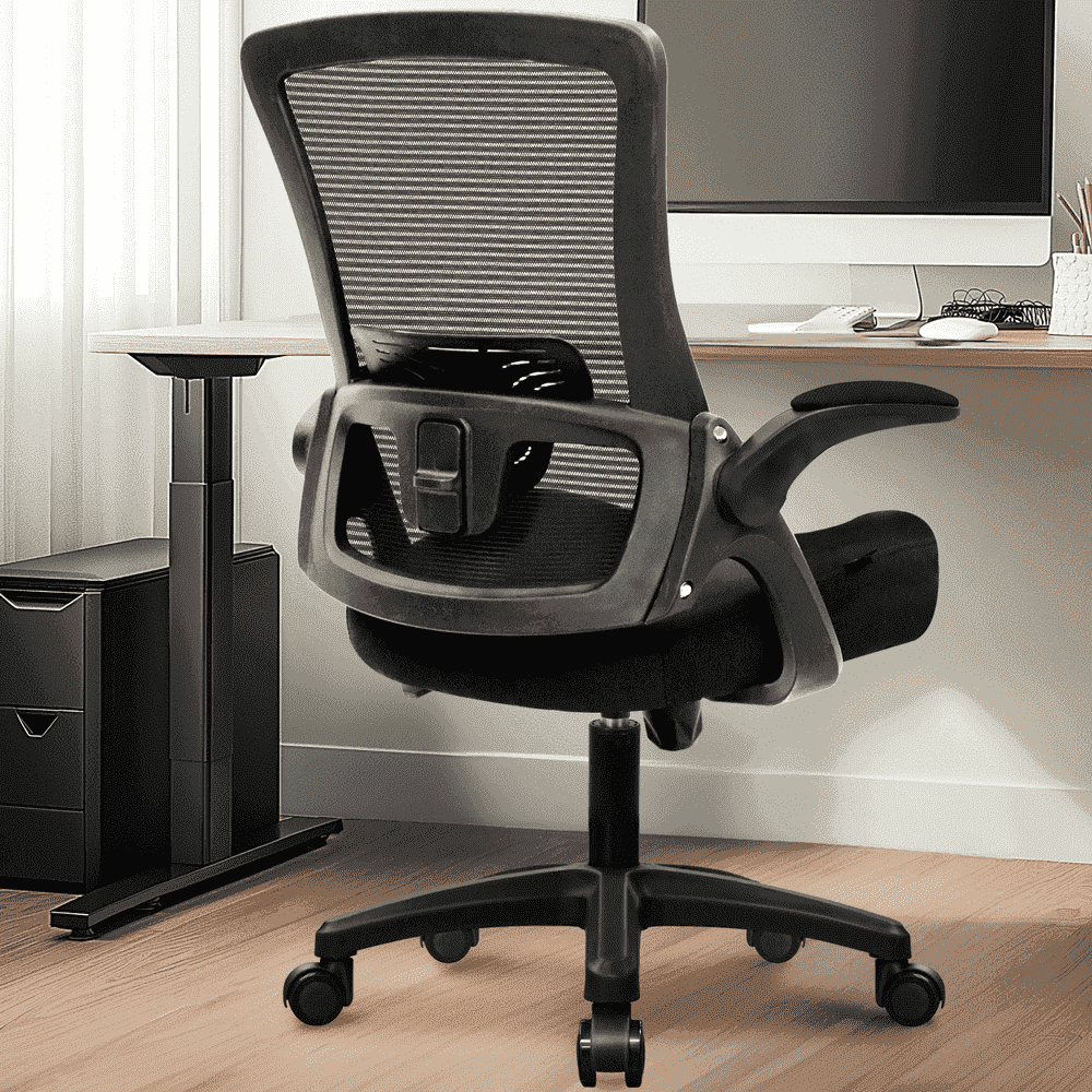 NEO CHAIR Ergonomic Office Chair, Adjustable High Back Mesh Desk Chair with Flip-up Arms, Black
