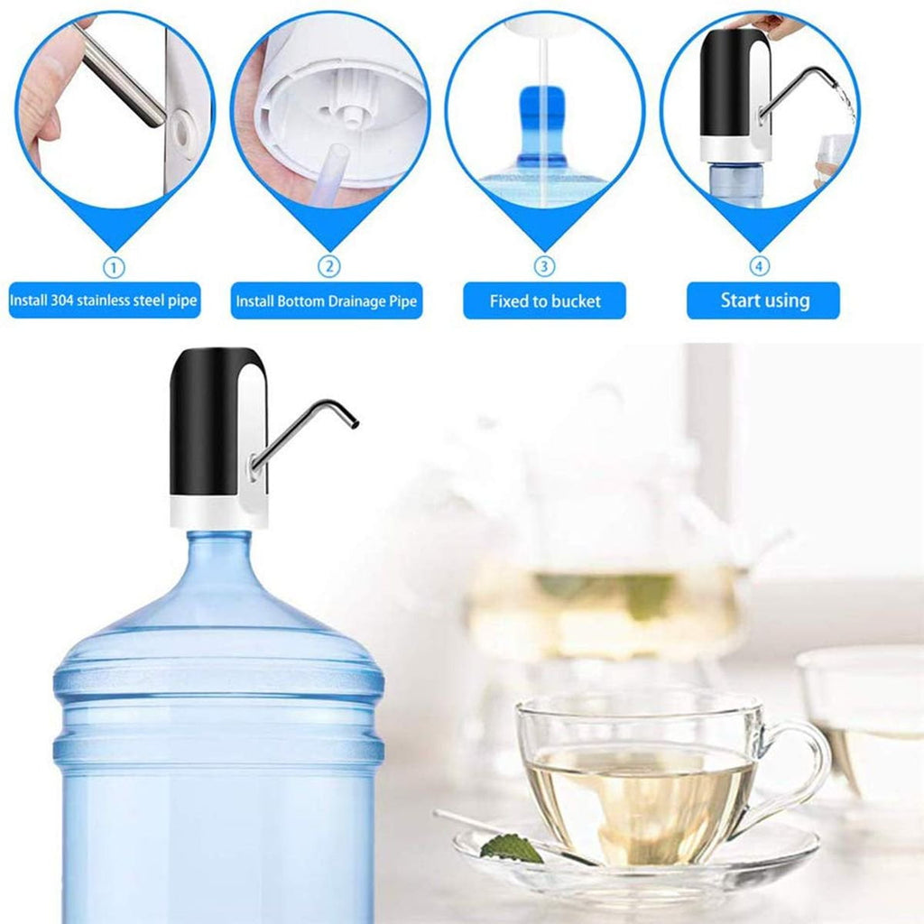 Sentryse Water Dispenser Pump, Automatic Electric Drinking Water Pump for 5 Gallon Water Bottle, Black