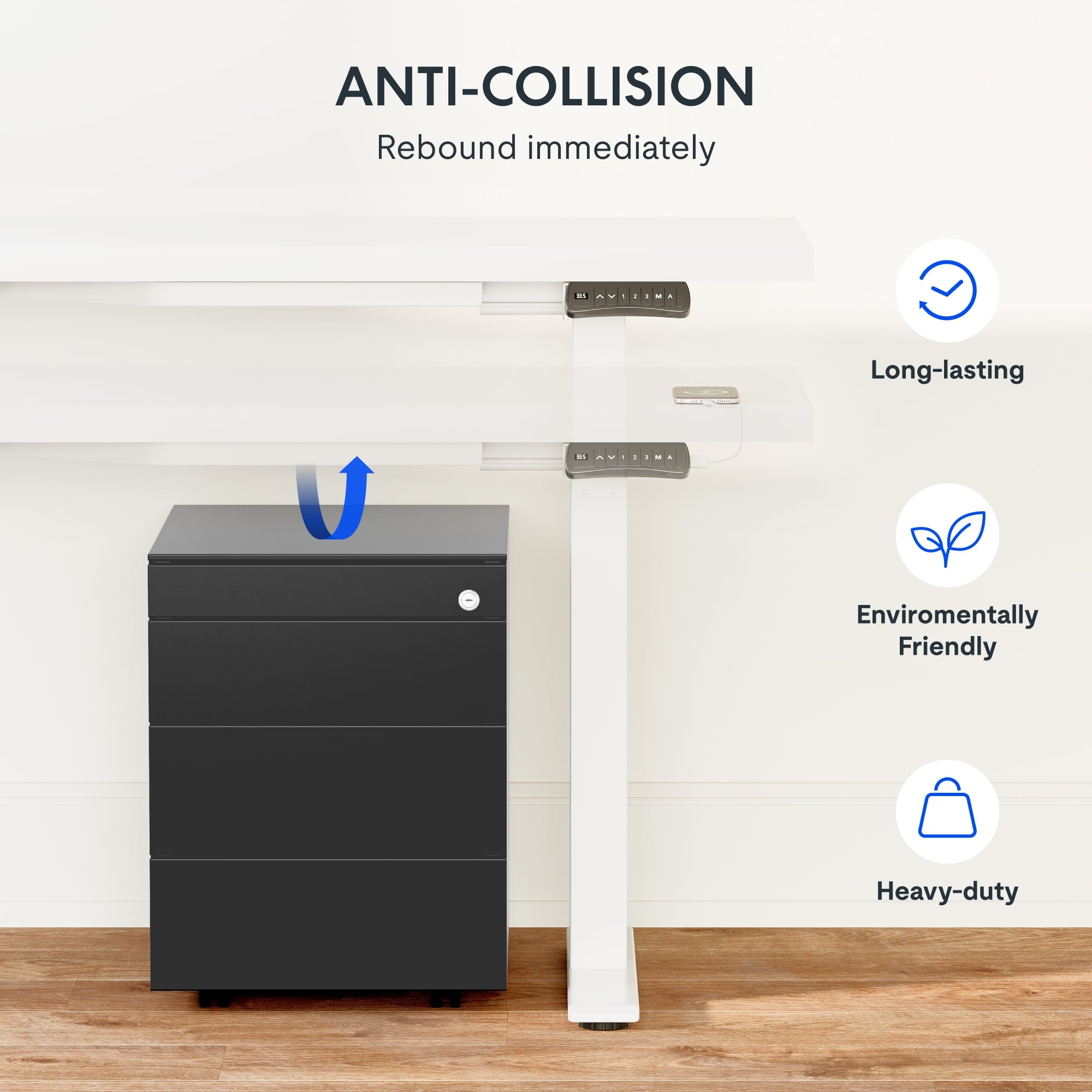 FLEXISPOT  71"x48" L Shaped Height Adjustable Standing Desk Dual Motor Corner Desk White Computer Desk with Splice Board