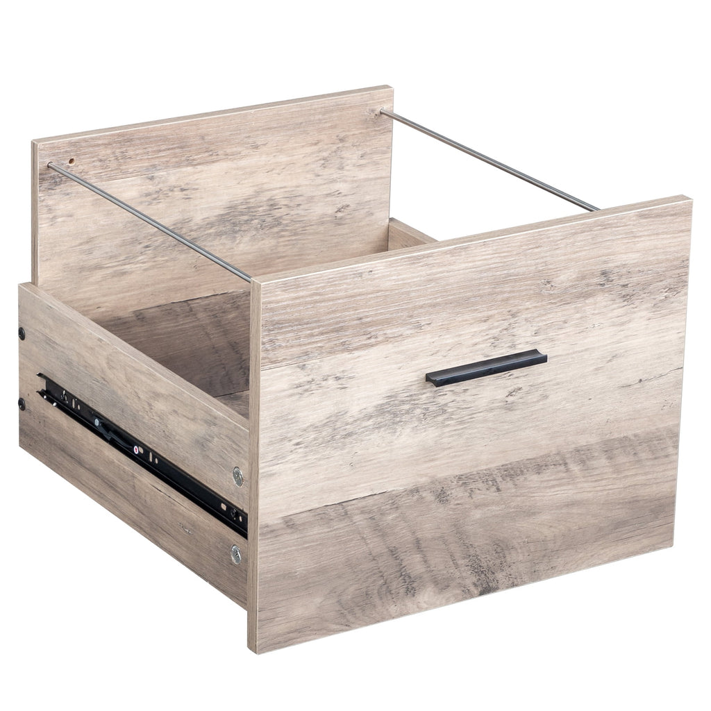 Ktaxon Wood Computer Desk Office Laptop PC Work Table, Writing Desk with 3 Drawers File Cabinet for Letter Size,Gray