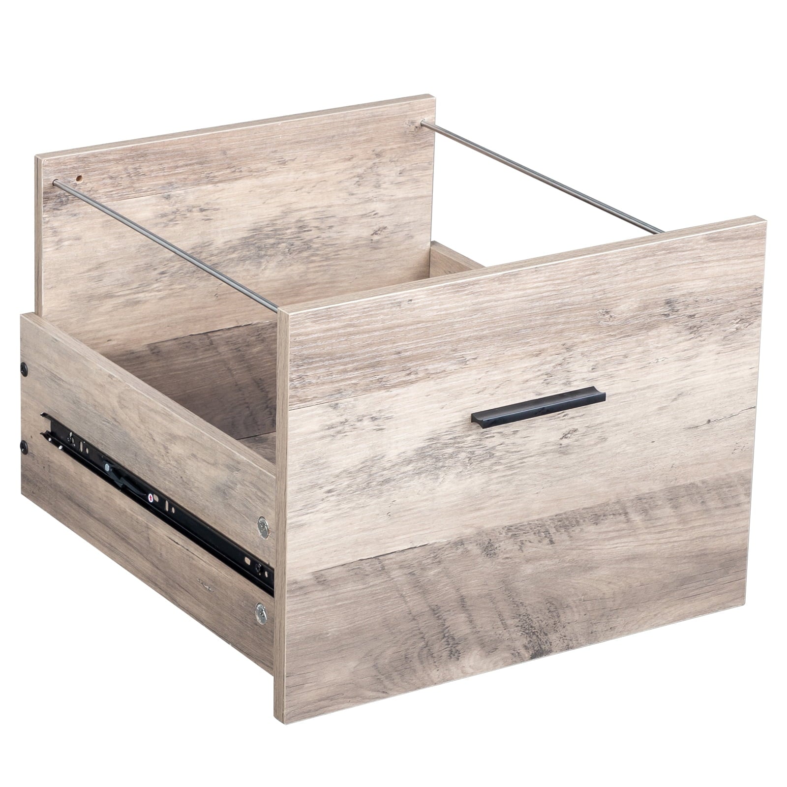 Ktaxon Wood Computer Desk Office Laptop PC Work Table, Writing Desk with 3 Drawers File Cabinet for Letter Size,Gray