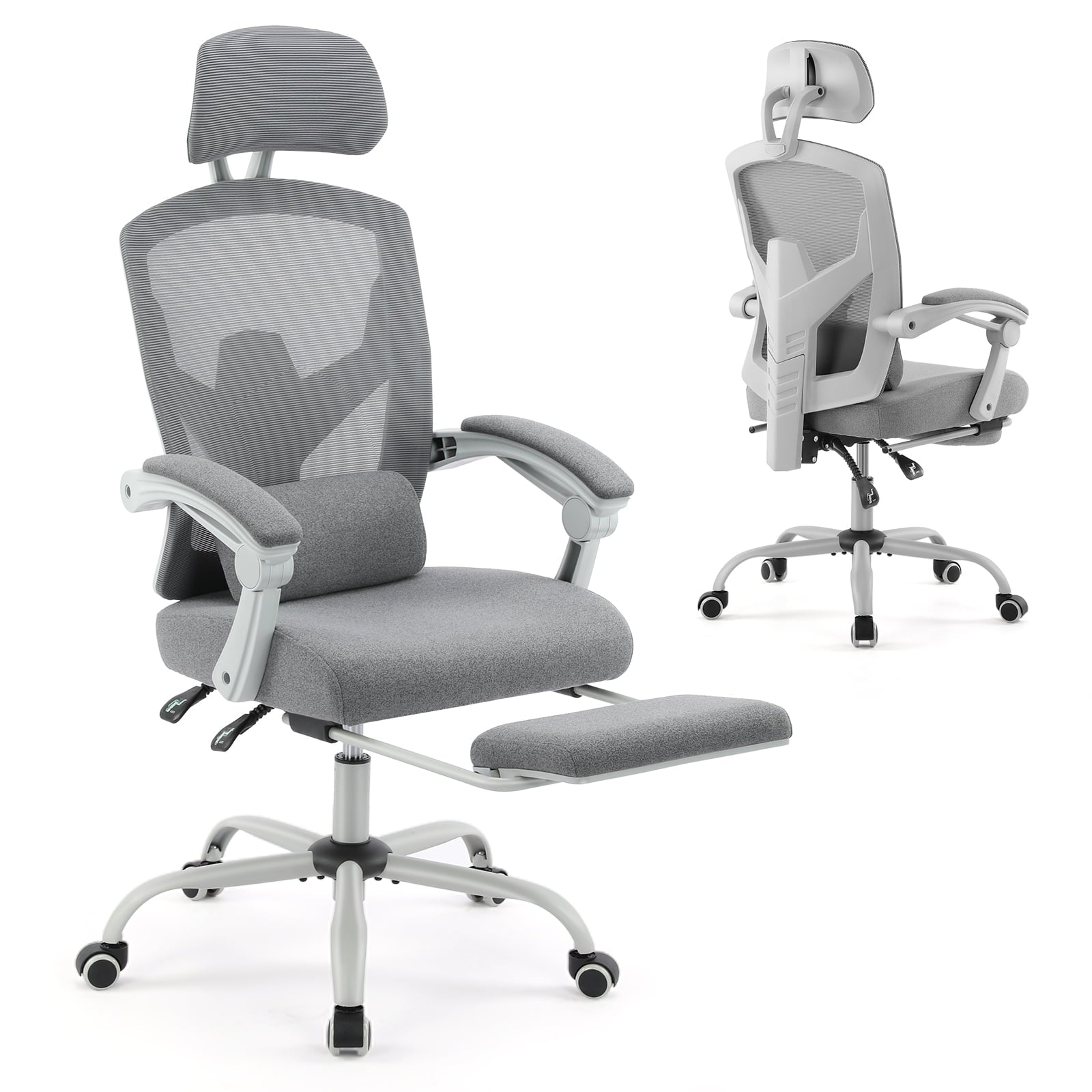 CONCETTA Mesh High Back Ergonomic Office Chair with Lumbar Support - Grey