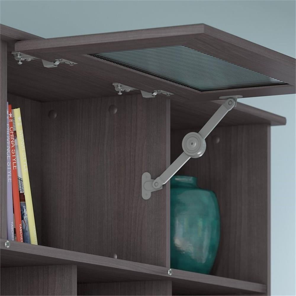 UrbanPro Modern L Shaped Desk with Hutch in Heather Gray
