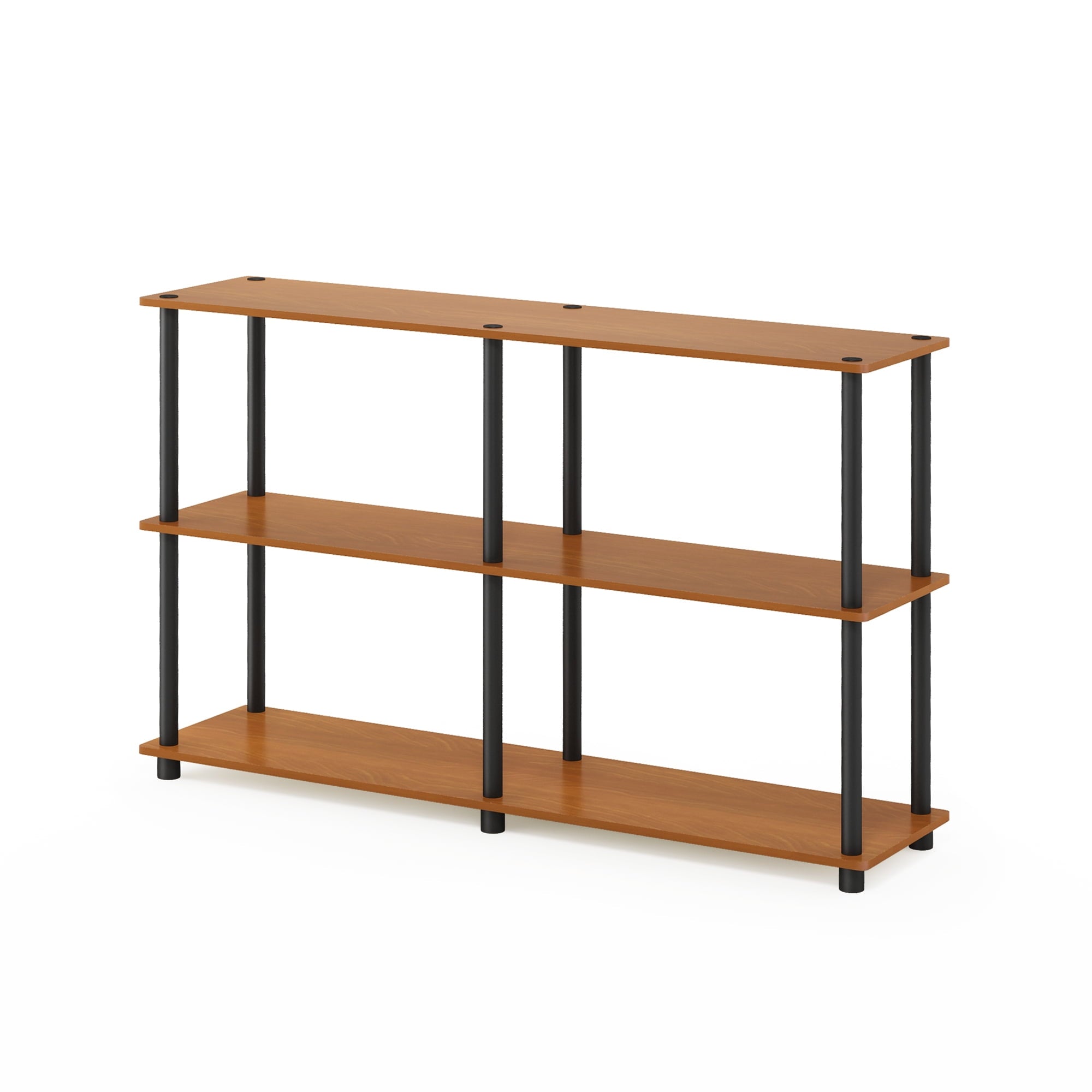 Furinno Turn-N-Tube 3-Tier Storage Display Rack Bookcases, Wood Light Cherry, 11.6" x 47.2" x 29.5"