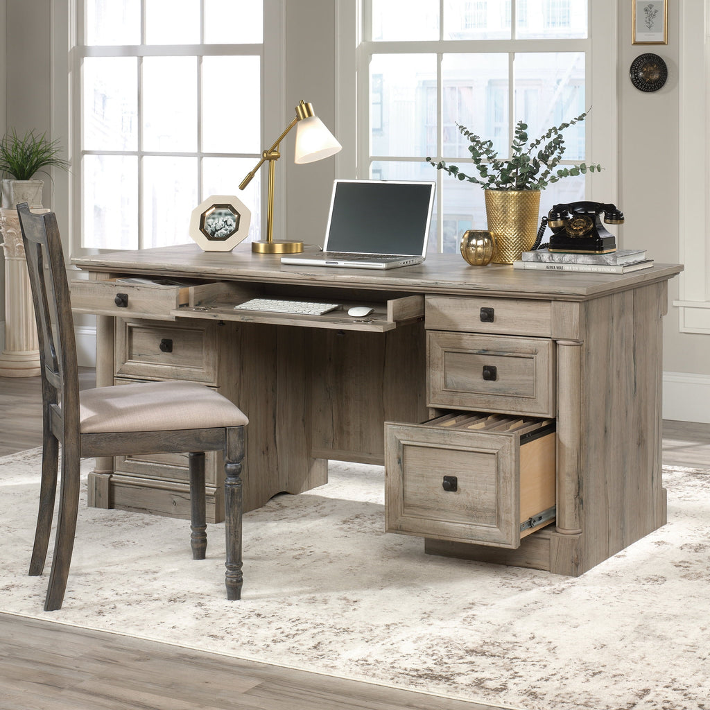 Sauder Palladia Executive Desk, Split Oak Finish