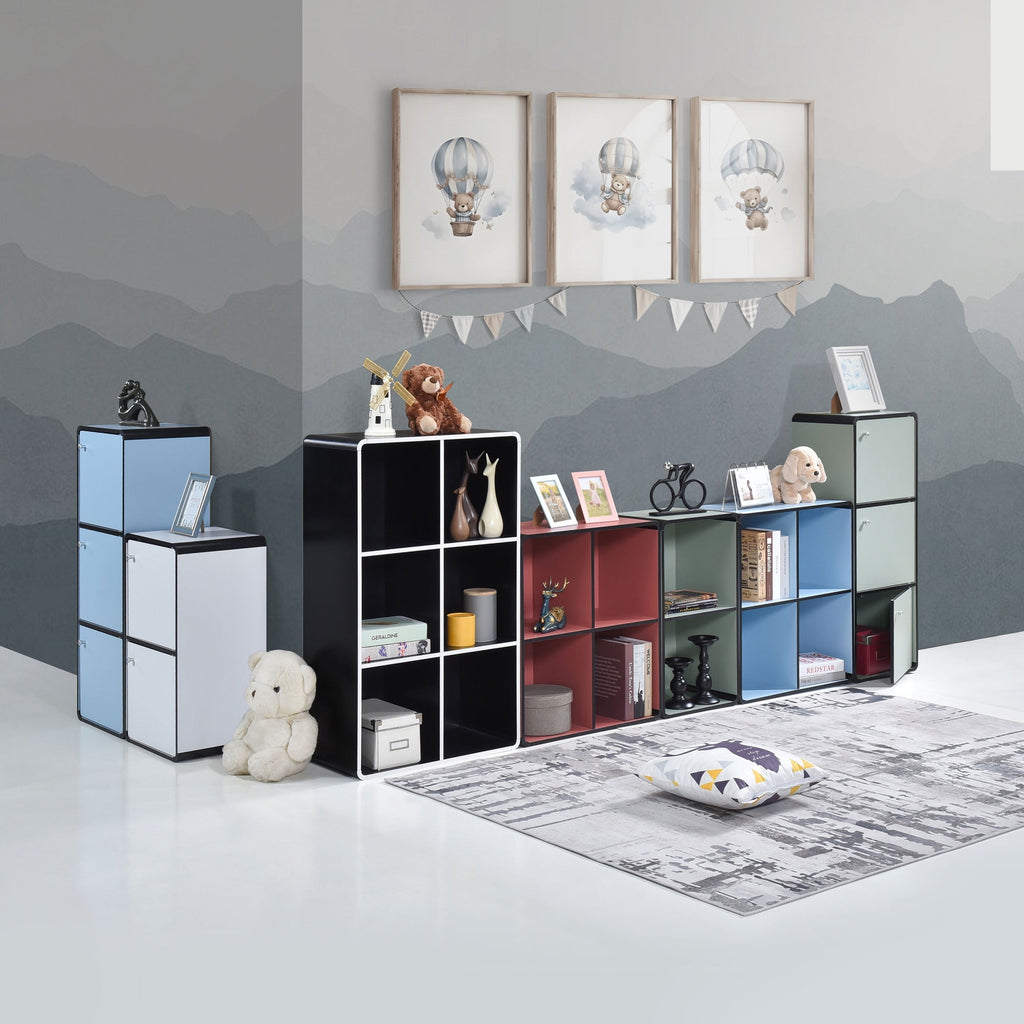 Kings Brand Furniture Dothan Wood 4-Cubed Open Bookcase - Storage Shelf Organizer Bookshelf, White