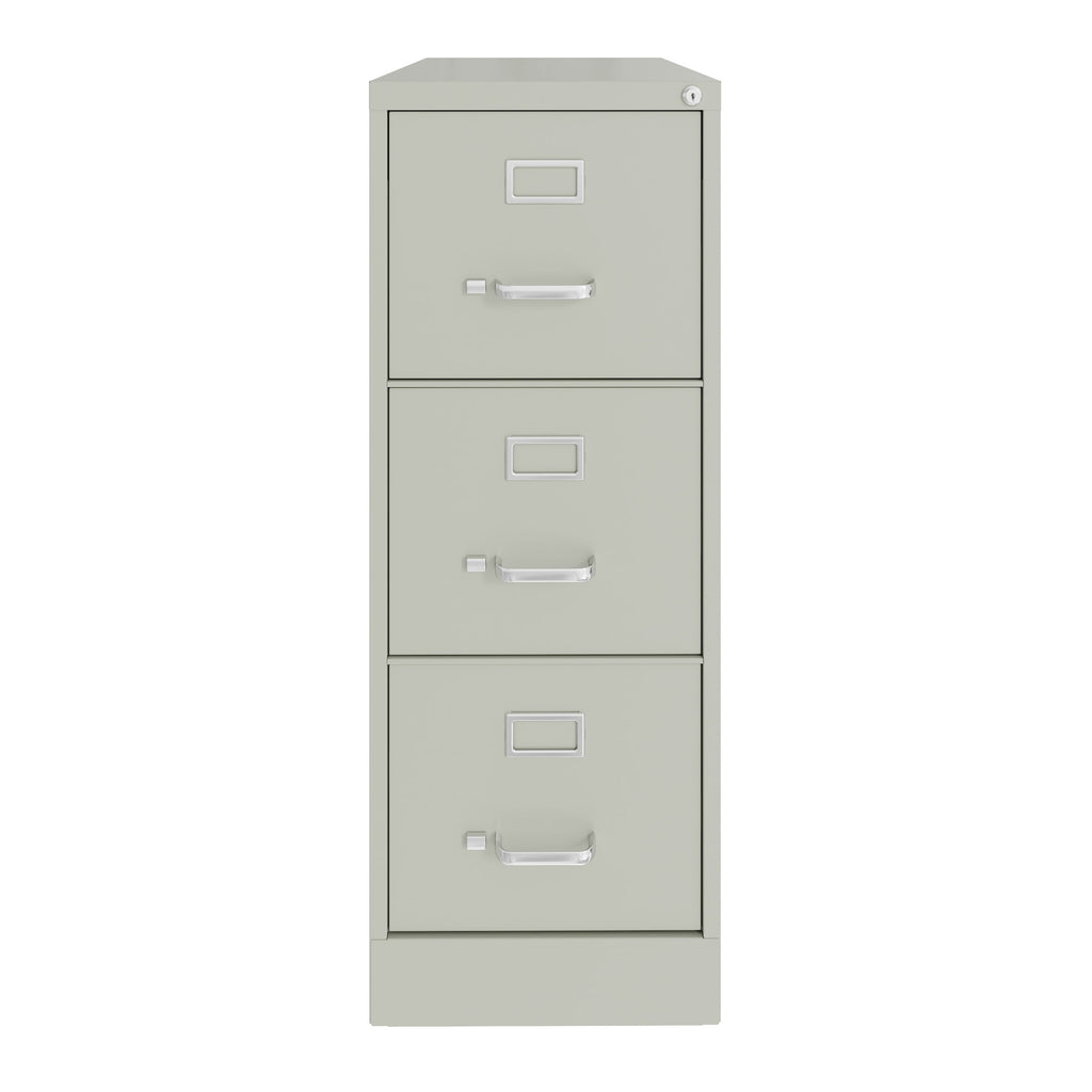 Hirsh 22" Deep 3 Drawer Letter Width Vertical File Cabinet, Commercial Grade, Gray
