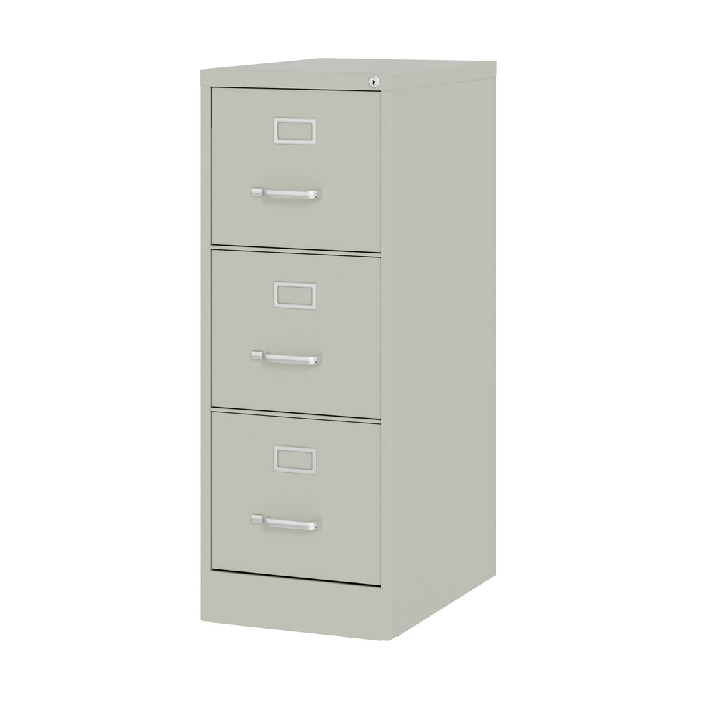 Hirsh 22" Deep 3 Drawer Letter Width Vertical File Cabinet, Commercial Grade, Gray
