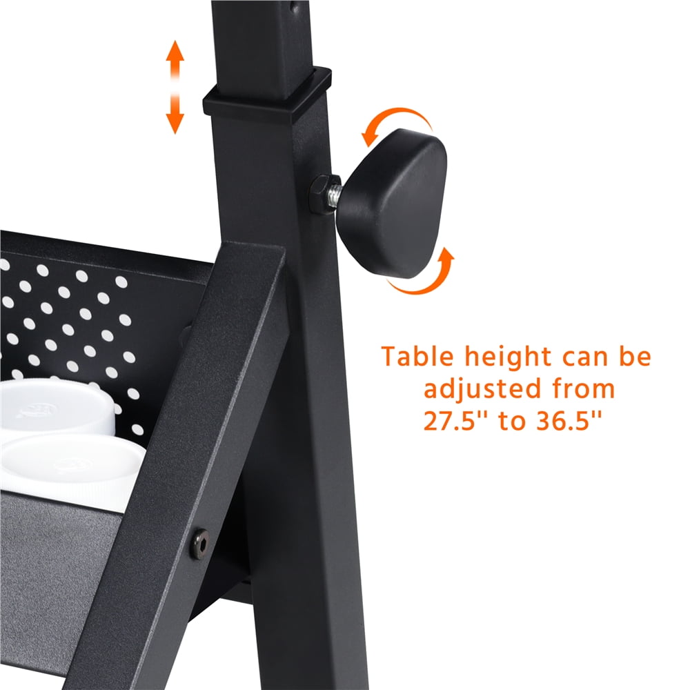 Alden Design Adjustable Drafting Table with Stool, Black
