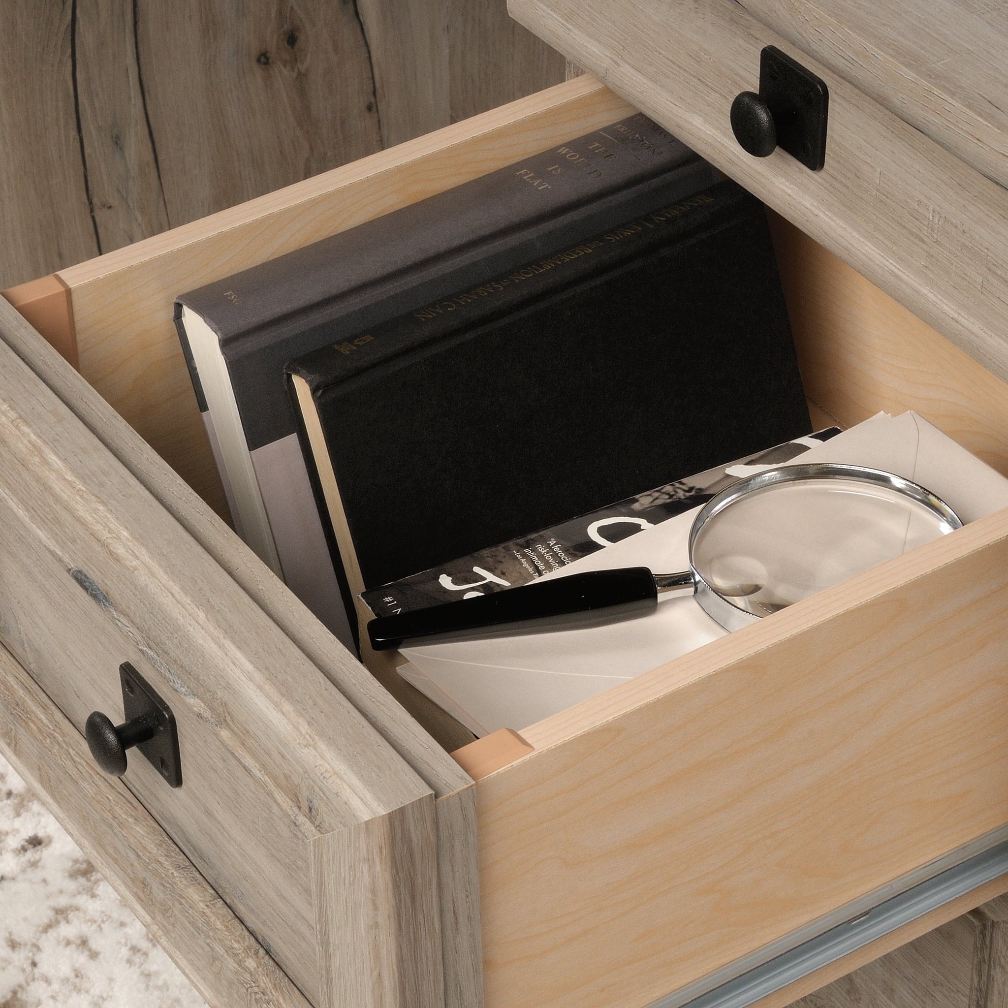 Sauder Palladia Executive Desk, Split Oak Finish