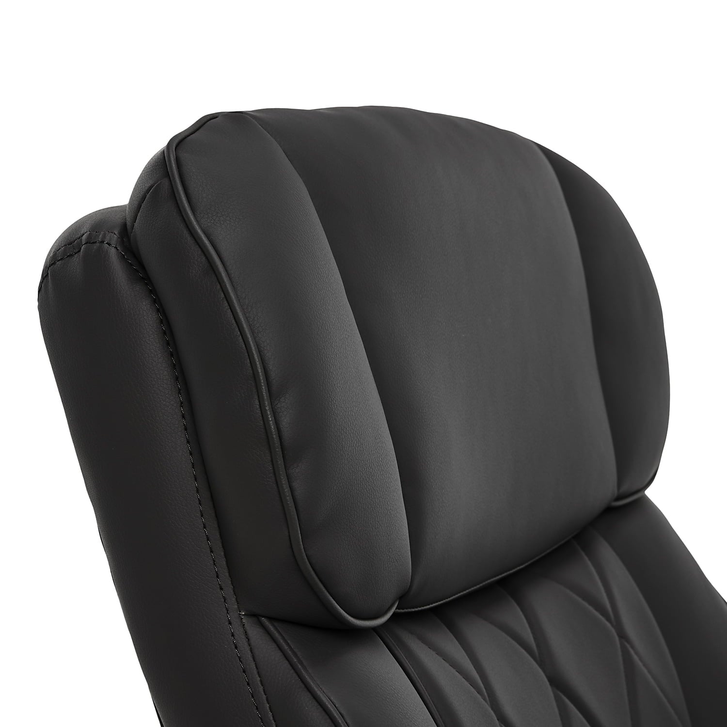 La-Z-Boy Sutherland Quilted Leather Executive Office Chair Black Bonded Leather