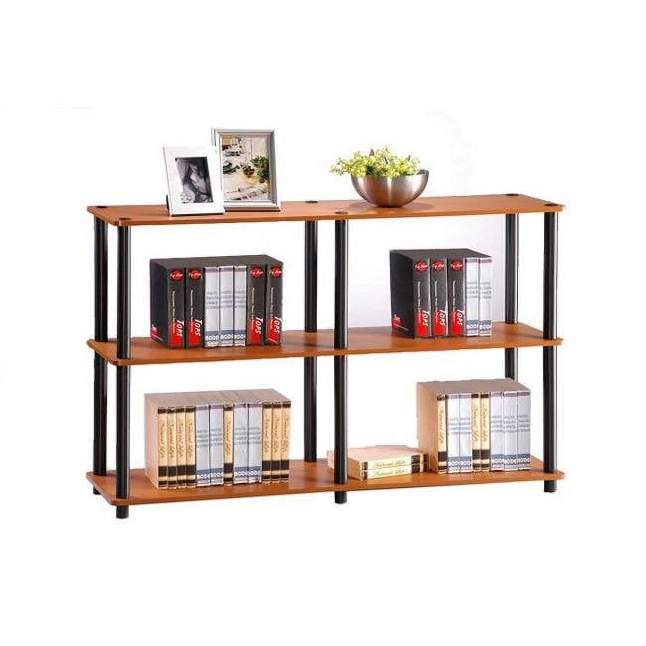Furinno Turn-N-Tube 3-Tier Storage Display Rack Bookcases, Wood Light Cherry, 11.6" x 47.2" x 29.5"