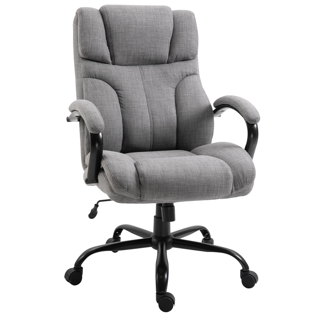 Vinsetto Linen Office Desk Chair, Light Gray