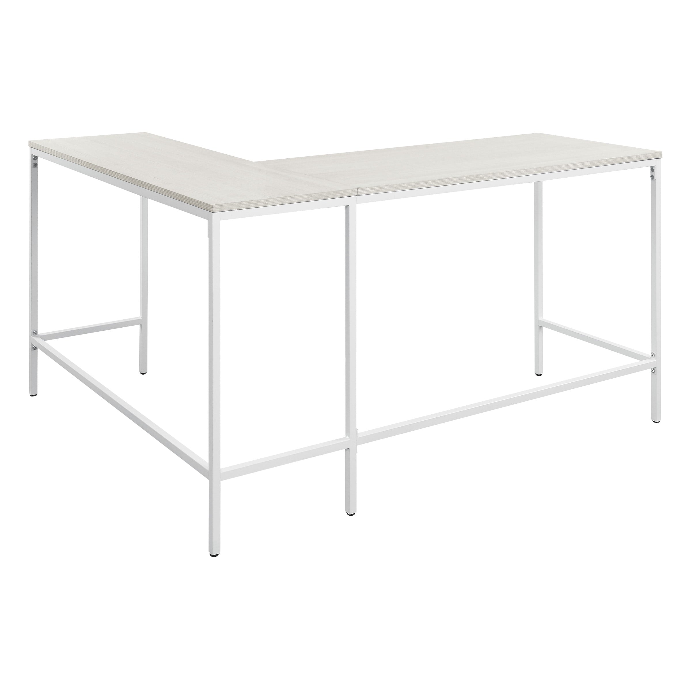OSP Home Furnishings Contempo L-shaped Desk in White Oak Finish