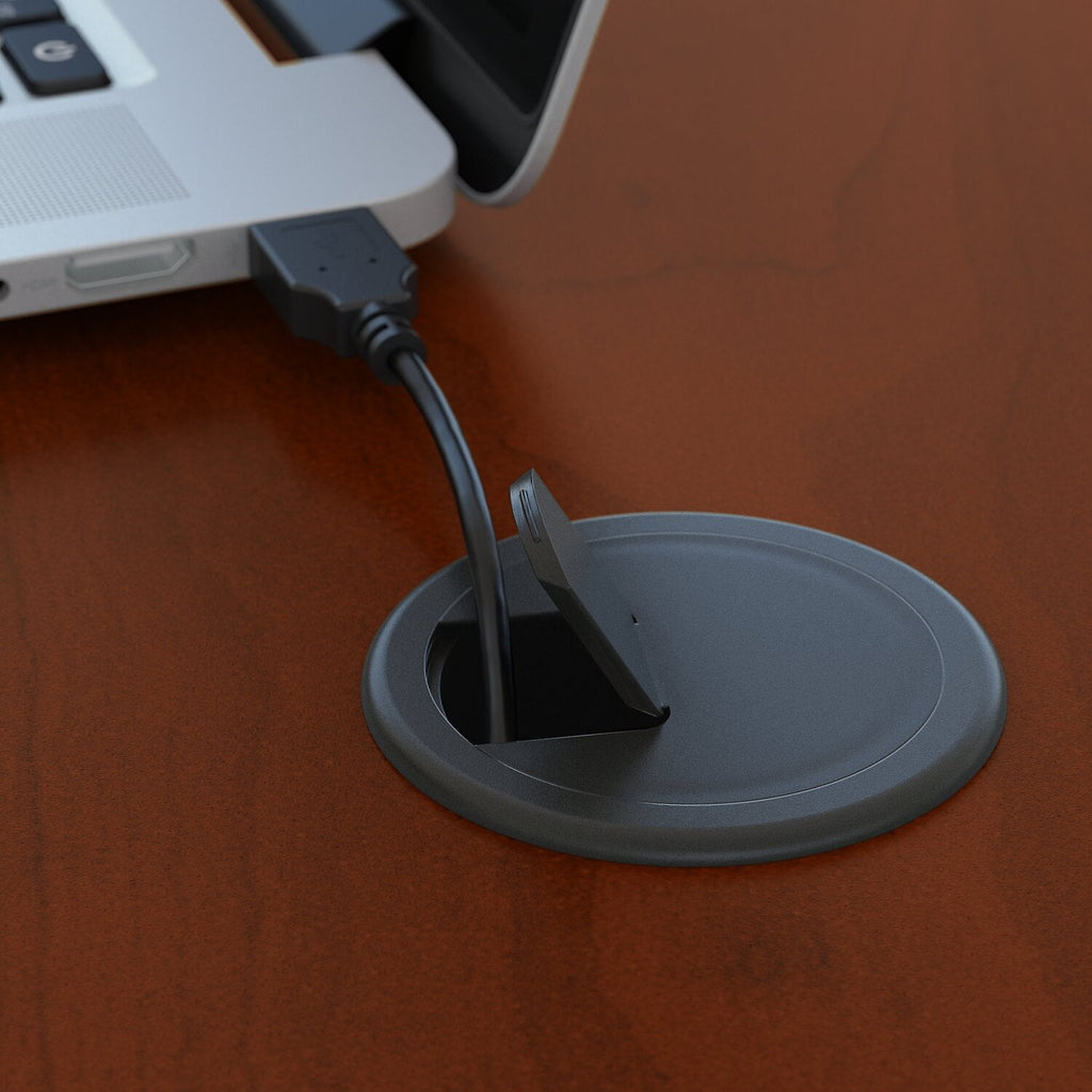 Series C 60W Desk with Hutch and Drawers in Hansen Cherry - Engineered Wood