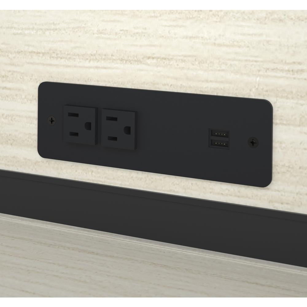 Bestar Logan Modern Wood U Shape Computer Desk with Hutch in White Chocolate