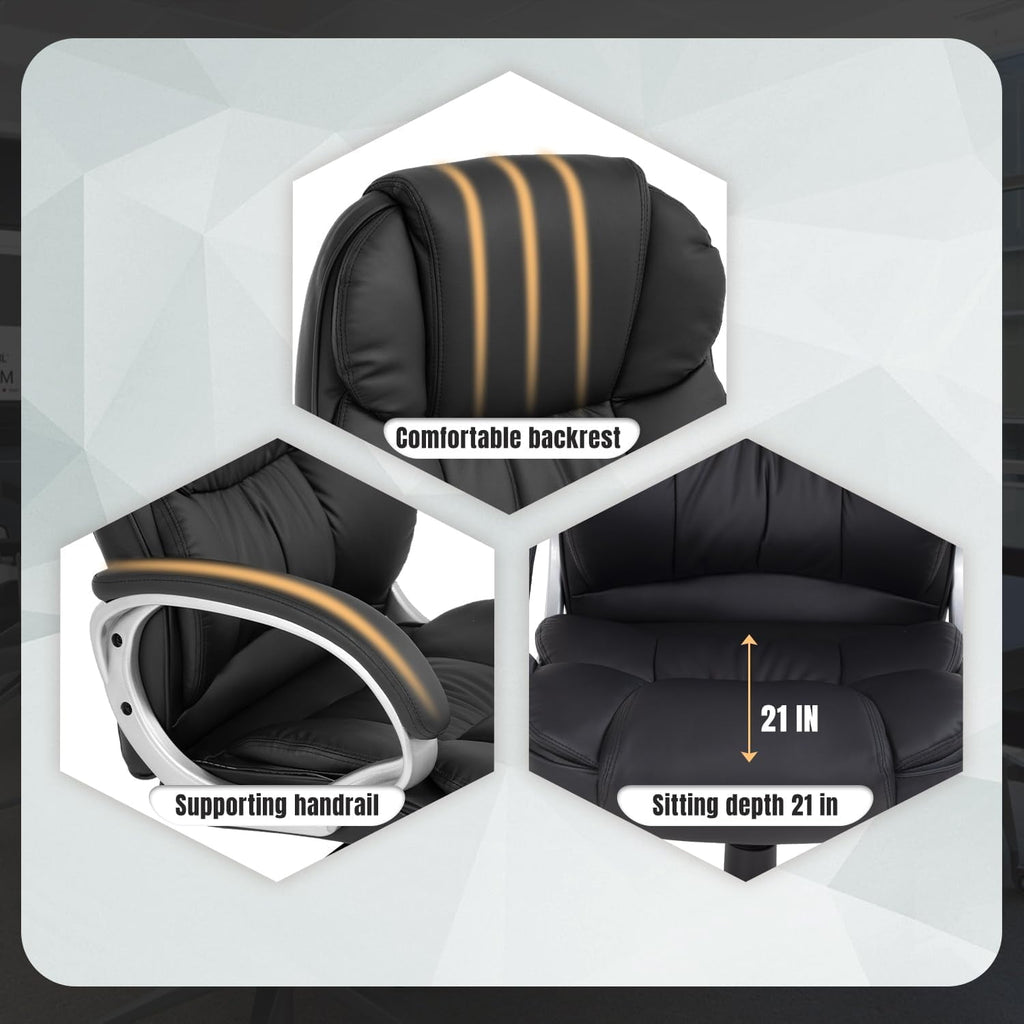 BestOffice Ergonomic Office Chair, Lumbar Support, Rolling Swivel for Men, Women(Black)