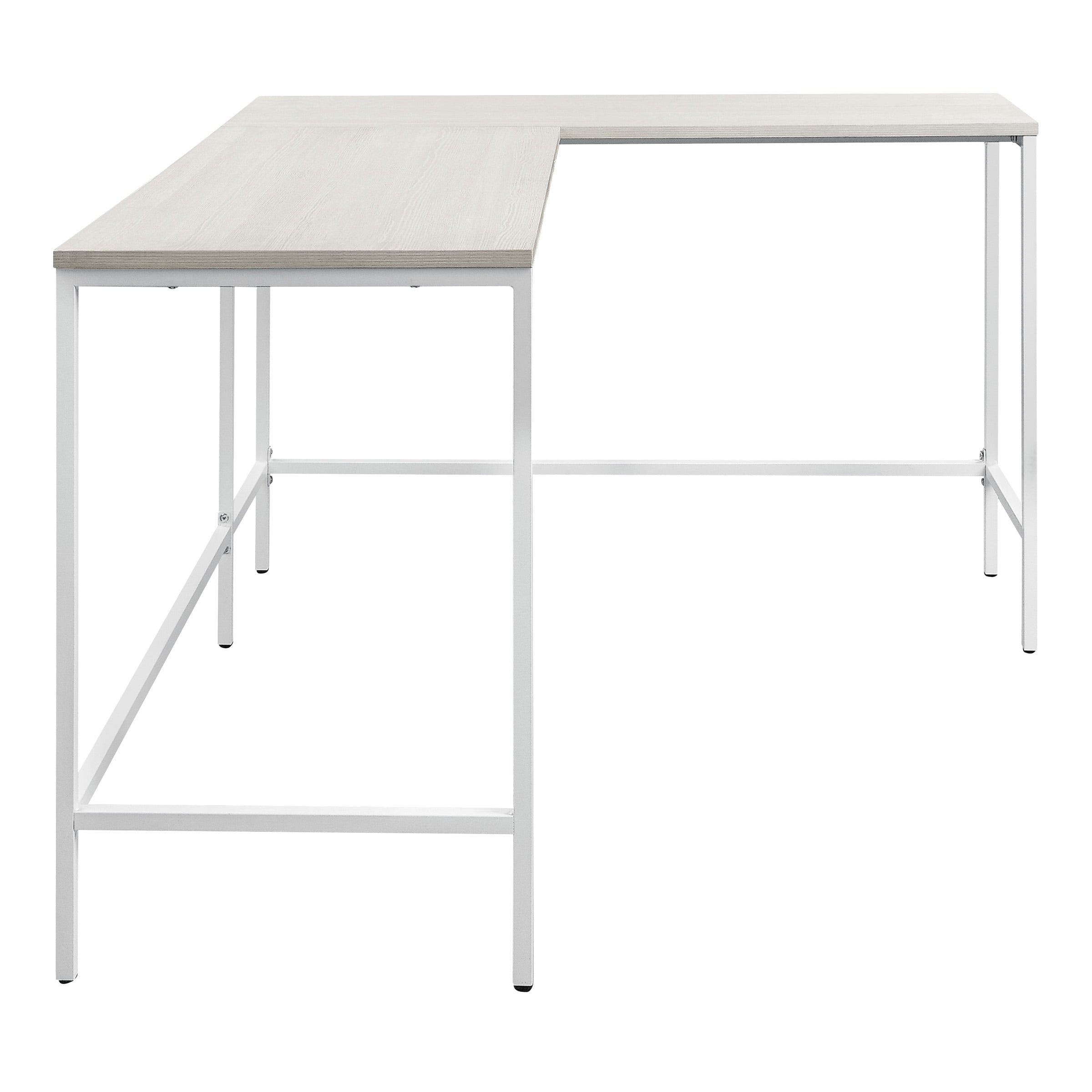 OSP Home Furnishings Contempo L-shaped Desk in White Oak Finish