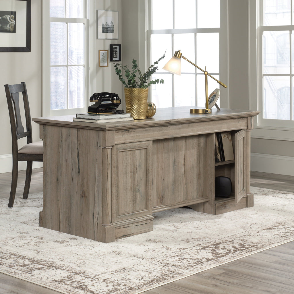Sauder Palladia Executive Desk, Split Oak Finish