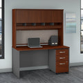 Series C 60W Desk with Hutch and Drawers in Hansen Cherry - Engineered Wood