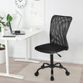 Small Chair Home Desk Chair Mesh Back Vanity Chair Ergonomic Computer Chair Height Adjustable Office Chair Swivel Task Chair No Armrest Chair Student Desk Chair for Teen, Black