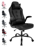 YRLLENSDAN Adjustable Swivel Rolling Adults Teens Gaming Chair with Headrest and Armrest, Black