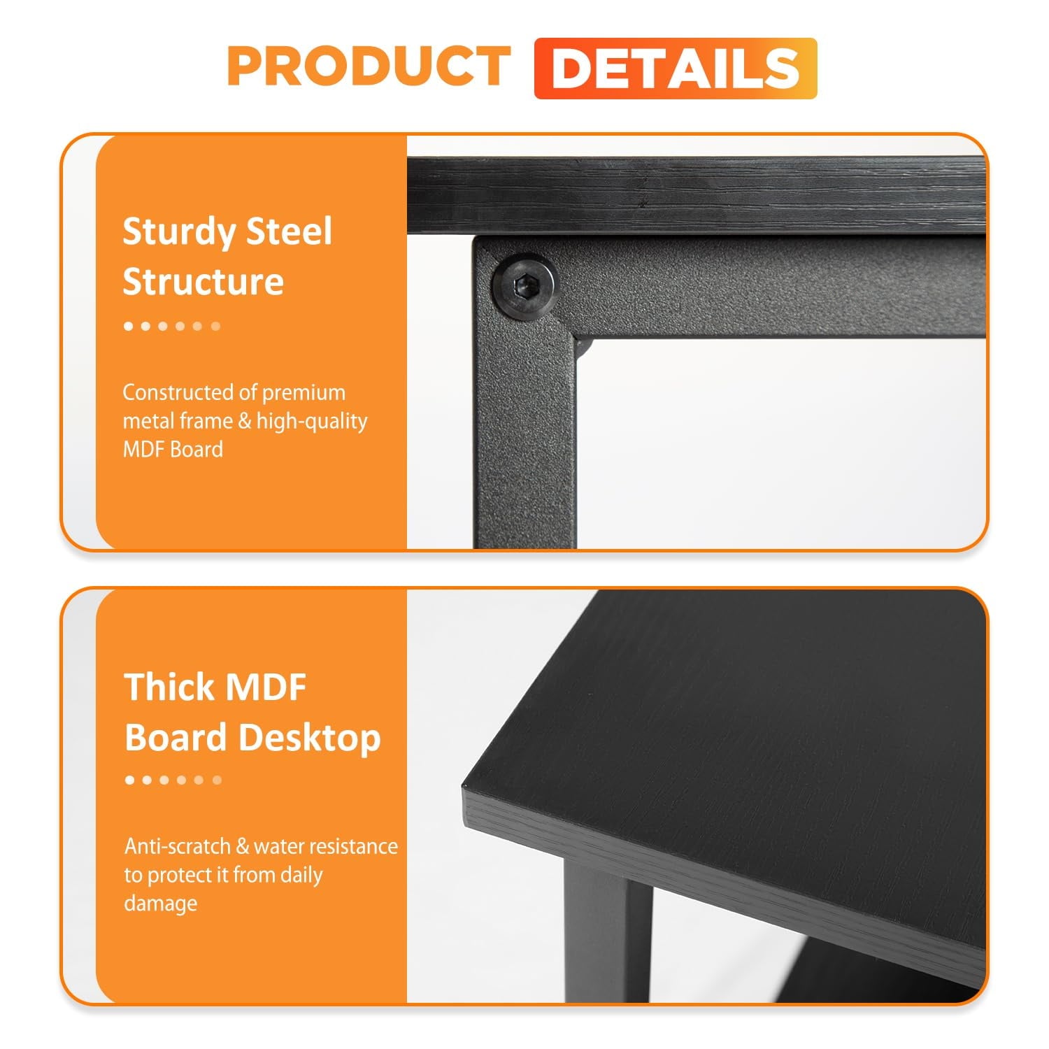 YRLLENSDAN L Shaped Computer Gaming Desk with Shelves Storage, Corner Computer Desk Table for Small Spaces Bedroom, PC Work Table Desk for Home Office, Black 39 Inch