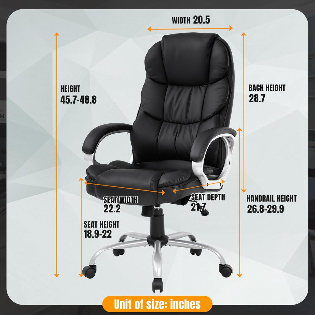 BestOffice Ergonomic Office Chair, Lumbar Support, Rolling Swivel for Men, Women(Black)