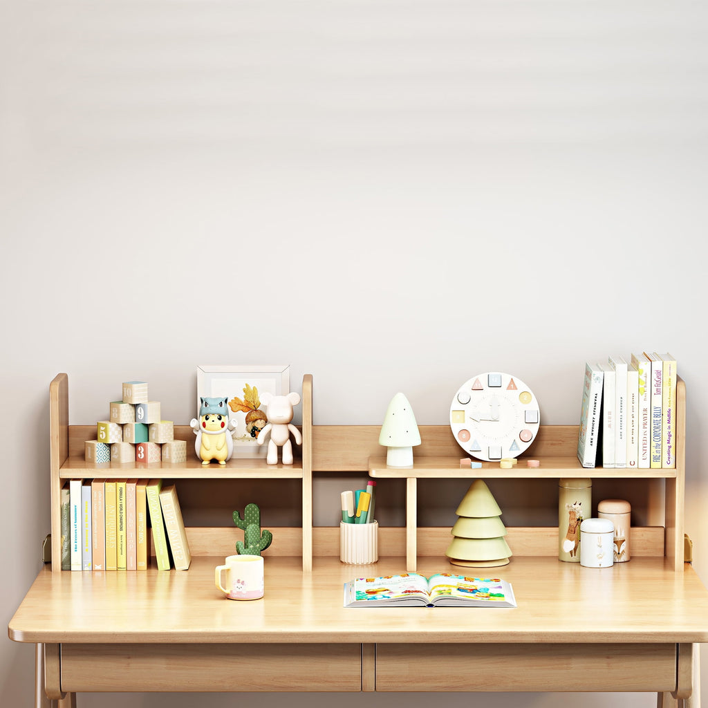 BALANBO Kids Desk with Hutch, Wooden Children Study Desk for Girls Boys, Student Writing Table