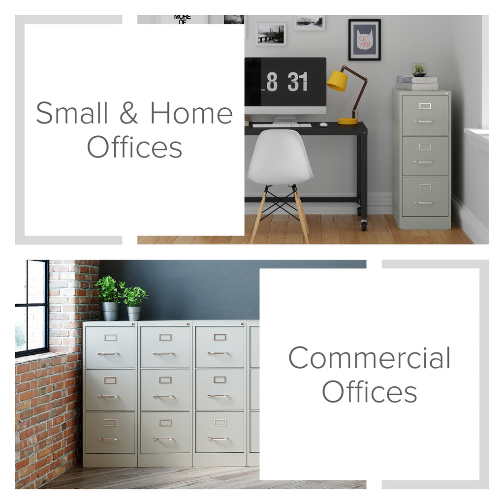 Hirsh 22" Deep 3 Drawer Letter Width Vertical File Cabinet, Commercial Grade, Gray