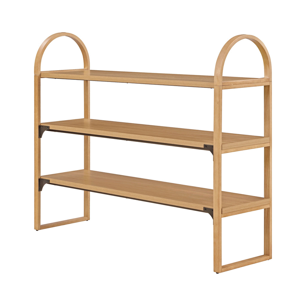 Beautiful 3-Shelf Open Bookcase by Drew Barrymore, Adult, Warm Honey Finish