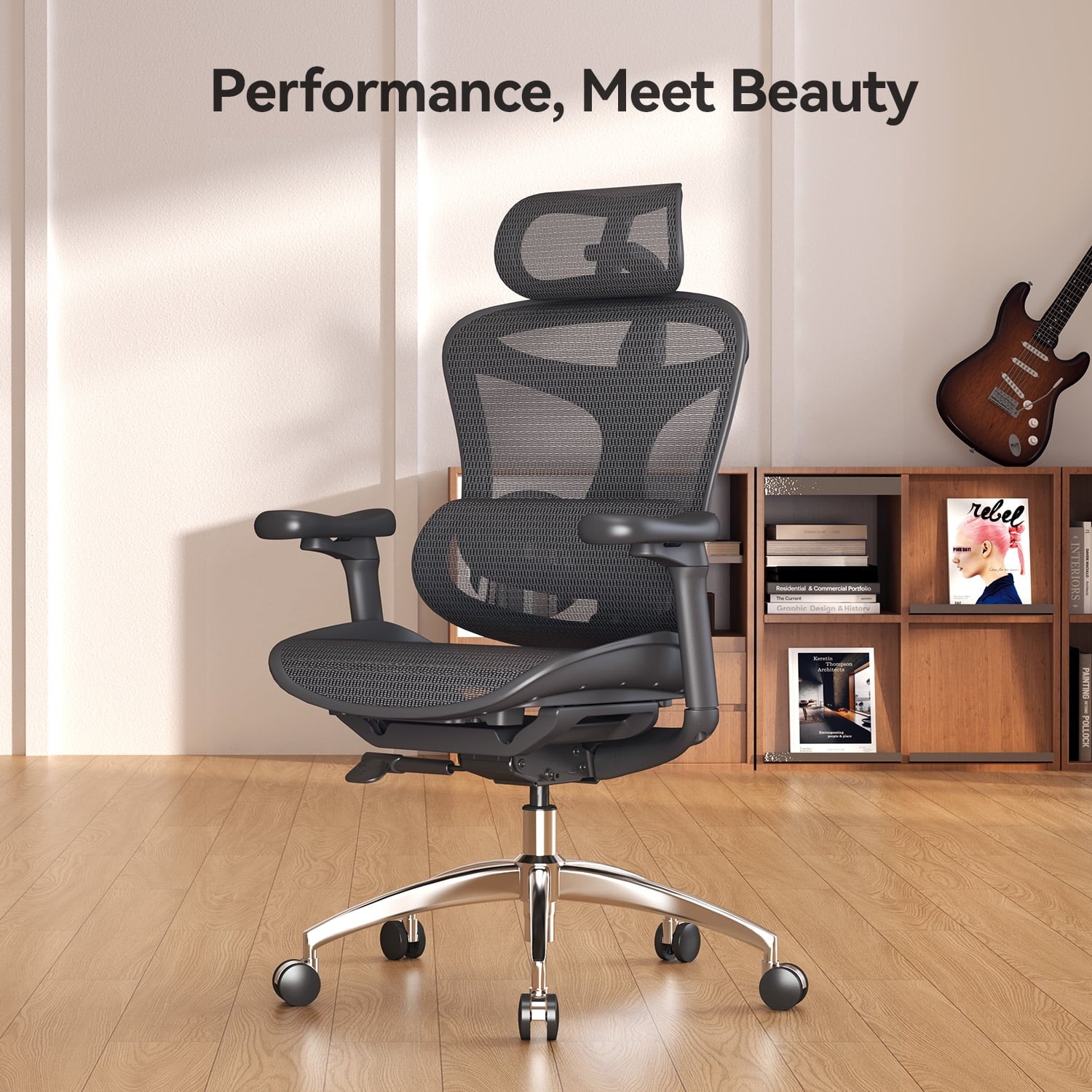 SIHOO Doro C300 Ergonomic Office Chair with Ultra Soft 3D Armrests, High-Back Computer Desk Chair, Big and Tall Mesh Chair for Adult - Black - 300lbs