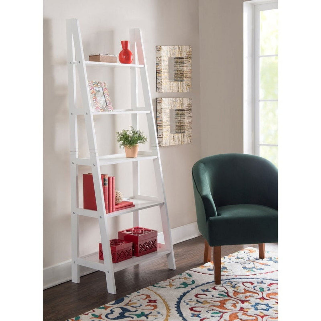 Linon Freya 5-tier Ladder Bookshelf Black