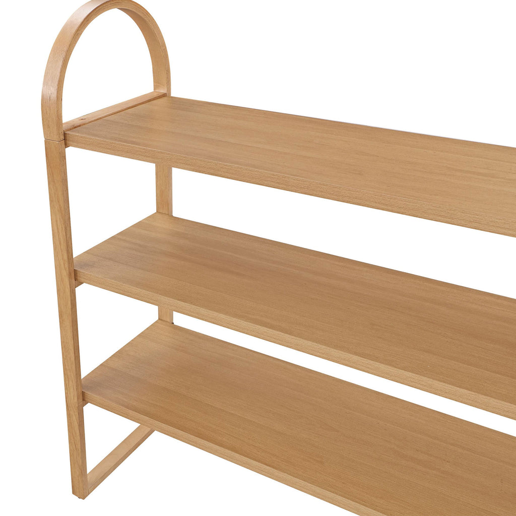 Beautiful 3-Shelf Open Bookcase by Drew Barrymore, Adult, Warm Honey Finish