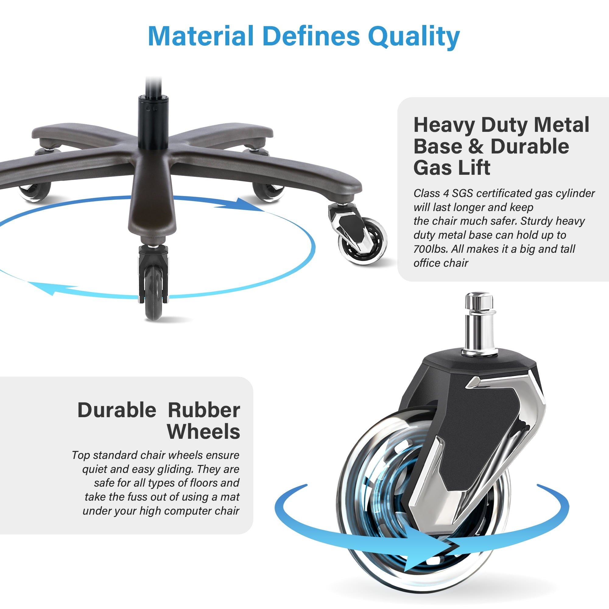 Big and Tall 700lbs Office Chair, High Back Executive Office Chair with 3D Flip up Arms, Adjustable Lumbar Support, Heavy Duty Metal Base, Home Office Computer Desk Chair, Black