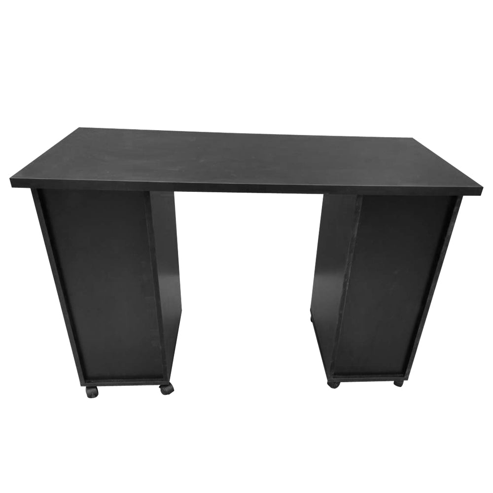 47 Inch Computer Desk, Office Desk with 4 Drawers and Storage Place, Modern Simple PC Desk with Rolling Wheels for Home, Office