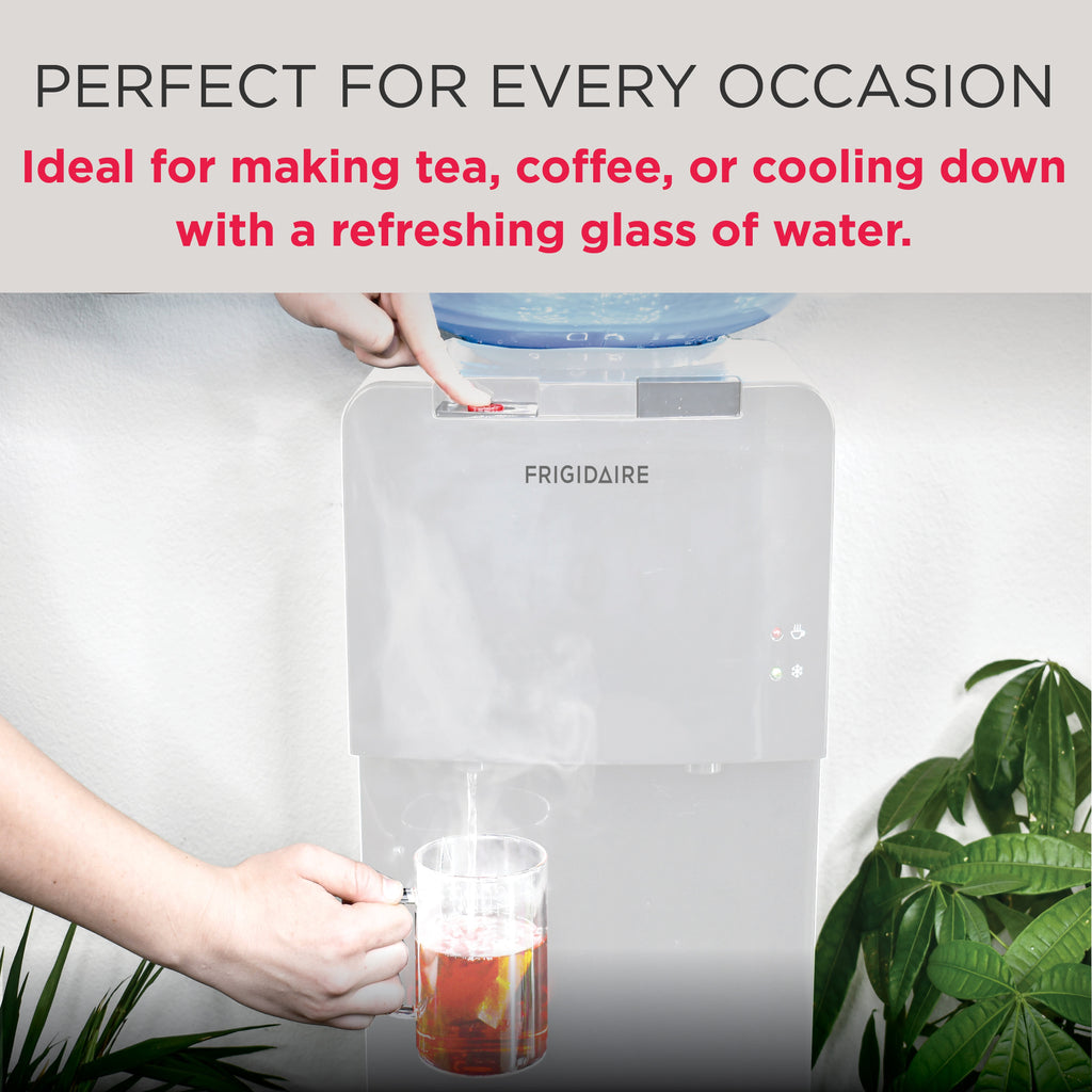 Frigidaire, Top Loading Hot and Cold Water Dispenser, White